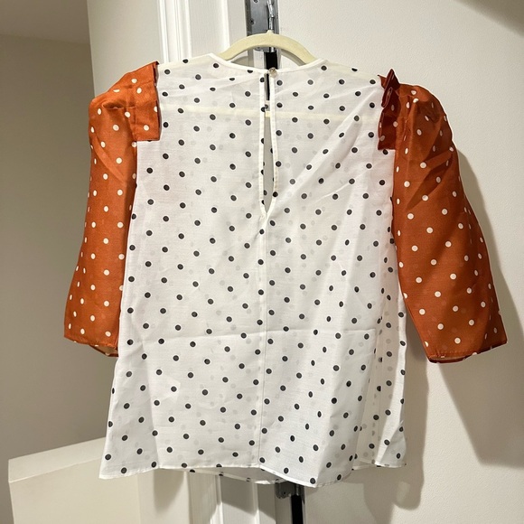 Orange and white polka dot top Keepsake Size 6 - Picture 6 of 7